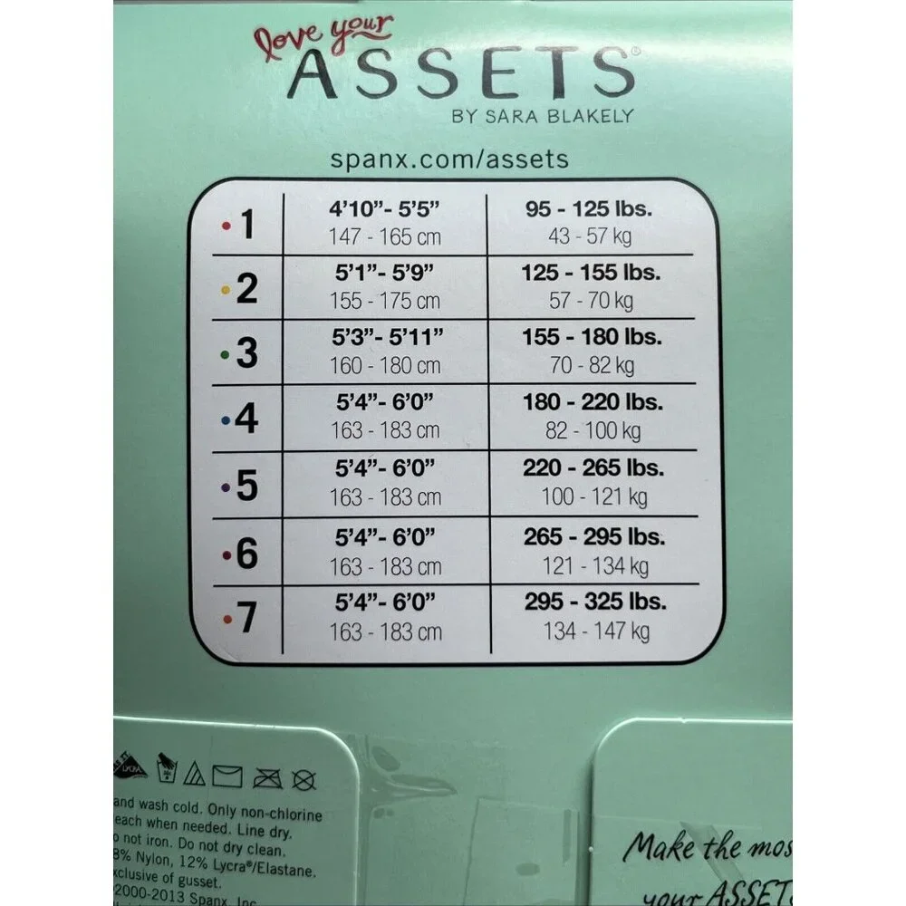 Spanx Assets by Sara Blakely Wishbone Shaping Tights‎ Size 2 Black Textured New